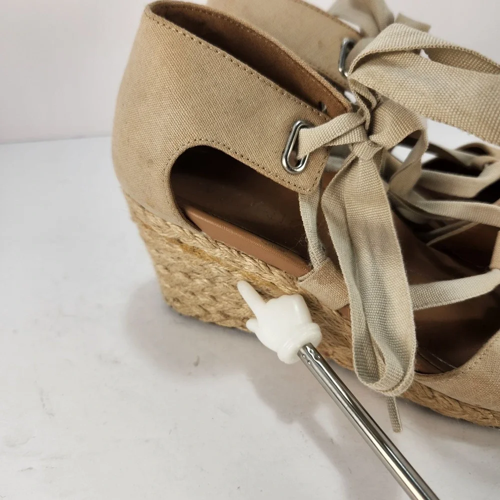 Vionic Women's‎ Preppy Lace-up Platform Wedge Sandals Beige Size 6.5